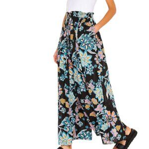 Free People Take It Easy Lounge Pant XS Twilight Combo Floral Wide Leg